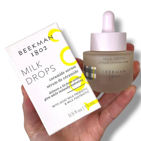 BEEKMAN 1802 NIB Milk Drops Hyaluronic Acid Goat Milk Face Skin Ceramide Serum - Picture 8 of 12